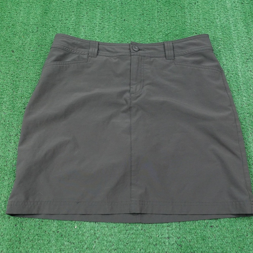Eddie Bauer Skort Womens 6 Grey Microfiber Stretch Pockets‎ Zip Travel Outdoors